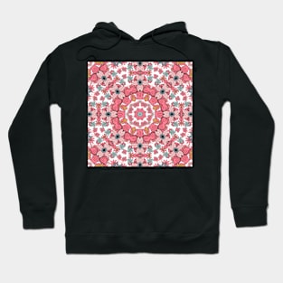 Flower and Hearts valentines and spring Kaleidoscope pattern (Seamless) 7 Hoodie